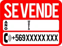 Sticker Se Vende, Año Y Modelo 30x20cm (auto)
