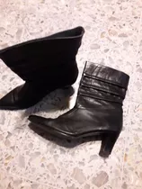 Botas De Cuero Negras Talle 36-37