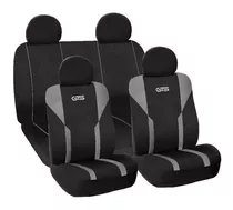 Juego Funda Cubreasiento Tela 10 Piezas Negro Y Gris