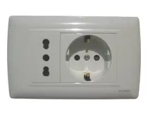 Tomacorriente Doble Shuko/3linea 2p+t 16a 250v Schuko Atlan.