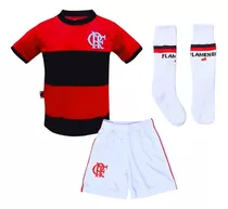 Uniforme Infantil Flamengo Shorts E Meião Branco Oficial