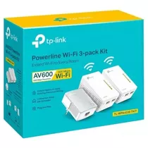 Pack-3 Extensor Sinal Wi-fi Powerline Tp-link Av600 Wpa4220