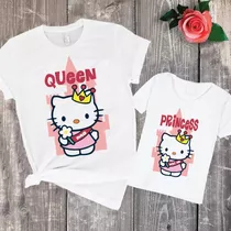 Combo Remera Madre E Hija Combinada Hello Kitty Mujer Nena