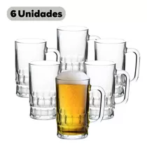 Caneca De Chopp Cerveja Copo Vidro 360ml Restaurante Kit 6