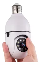 Cámara De Seguridad Wifi Bombillo Robotica Panoramica Ip 360 Color Blanca