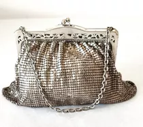 Clutch Vintage Mesh Withing.& Davis. Marco De Plata