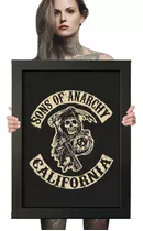 Quadro Serie Sons Of Anarchy Logo Poster Com Moldura A2