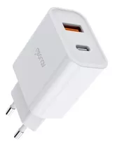 Carregador Ultrarrápido Duplo Power Delivery 20w Quick Charge 18w Ch20pdqc Geonav Branco