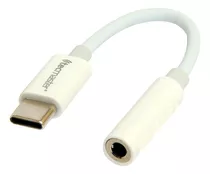 Adaptador De Audífonos Tipo C A Conector De Audio Jack 3.5mm Color Blanco