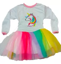 Vestido Disfraz Tutu Unicornio+vincha