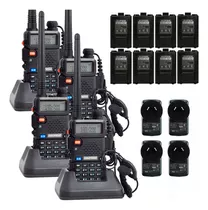 Handy Baofeng Uv5r 8w Kit X4 Radio 128ch Doble Banda +extras Color Negro