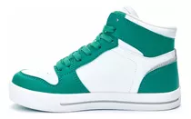 Zapatilla Botita Verde Y Blanca Jam Niños Atomik Diseño De La Tela Liso Talle 35 Ar