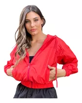 Campera Mujer Rompeviento Liviana Piloto Impermeable Capucha