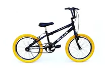 Bicicleta  Bmx Freestyle Infantil Ello Bike Energy Aro 20 Freios V-brakes Cor Preto/amarelo Com Descanso Lateral