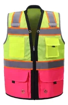 Chaleco De Seguridad Reflectante Shine Bright, Color Rosa Me