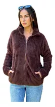 Campera Polar Piel Mujer Corderito Peluche Zozulka 