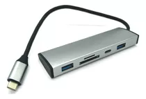 Adaptador Hub 5 En 1 Tipo C A Usb 3.0 C/ Lector Memorias Sd