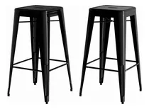 Banqueta Taburete Tolix Metal 76cm X2 Color Negro