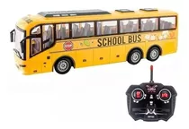 Carrinho De Controle Remoto Ônibus Escolar 4ch C/ Luz Rc Bus