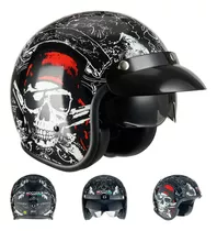 Casco Moto Chopper Abieto 3/4  Retro Con Gafas Viseramocoerl