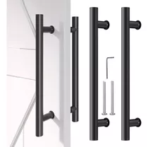 Manillon Doble Acero Inoxidable 60 Cm Para Puerta Madera