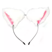 Diadema De Orejas De Gato De Peluche De Pelo Largo Cosp...