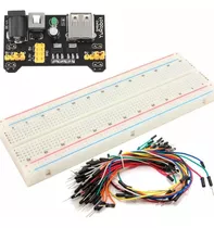 Protoboard 830  Hoyos Mb-102 + Cables + Fuente 3.3v 5v 