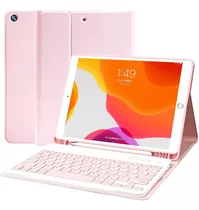 Funda Con Teclado Para iPad De 9/8/7 Generacion (rosa)