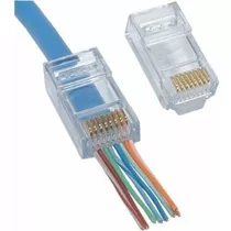 Conectores Rj45  Categoría 6  Ethernet Pass Through  50 Um  