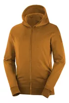 Campera Logo Lt Fz Hoodie Salomon Hombre Algodon - S+w