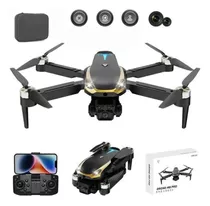 Drone Tesla M8 Pro Max 3 Cameras 4k Hd Motor Brushlees 1 Bat