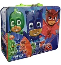  Paw Patrol Pj Masks Puzzle Em Lata Com Alça, 24 Peças