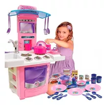 Cozinha Infantil Brinquedo Completa Fogão + Meu Jantarzinho