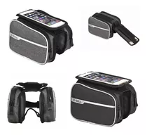 Bolso Alforja Doble Bolsillo Porta Celular P/ Caño Bicicleta