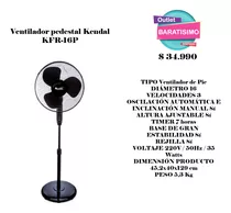 Ventilador Pedestal Kendal Kfr-16p