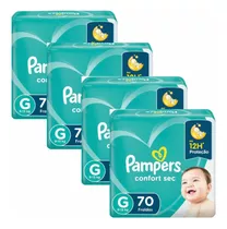 Kit 4 Pacotes Fralda Descartável Pampers Confort Sec G 