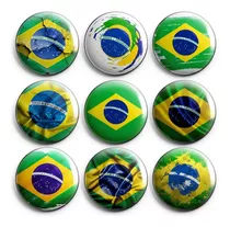 Botton Bandeira Do Brasil - Kit Com 70 Bottons Broche Boton