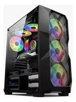 Gabinete Gamer Com 3 Fans Cooler Rgb Lateral Em Vidro Cor Rainbow