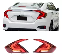 Honda Civic Faros Full Led Posterior 2016 2018 Smoke Stock!!