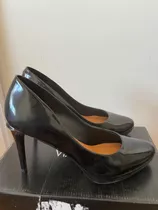 Zapatos Stilettos Negro Charol