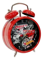 Reloj Despertador Infantil Hot Wheels  Con Alarma Cresko Color Rojo