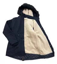 Parka Campera Dama Mujer Piel Corderito Gabardina 2 Al 6