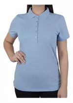 Camisa Polo Feminina Dudalina Mc Pima Peruana Azul - 0875234