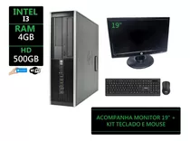 Computador Pc I3 + 4gb Ram Hd 500gb + Monitor 19 Polegadas