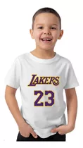 Remera Niño Blanca Nba Los Angeles Lakers Lebron James 23