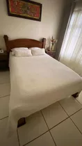 Cama Matrimonial Full En Madera De Cenizaro. Como Nueva