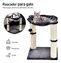 Hamaca Para Gatos De Felpa Con Torre Y Rascador De Sisal