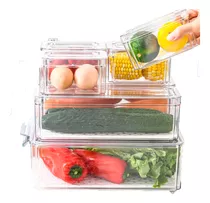 Organizador Refrigerador Cocina Set 7 Contenedores Con Tapa