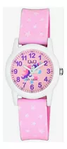 Reloj Niñas Q&q By Citizen Unicornio (vr99j013y) Acuático Color De La Correa Rosa Color Del Bisel Blanco