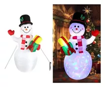 Muñecos De Nieve Inflable De Navidad De Llevó La Luz 1.5m